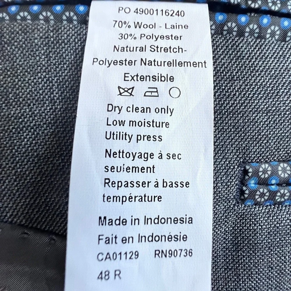 Lauren Ralph Lauren Blazer Mens 48R Charcoal Gray Wool Blend Sport Coat Jacket